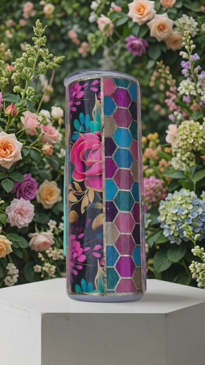 Dark Floral Honeycomb 20oz