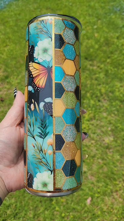 Butterfly Blues Stripes - 20oz