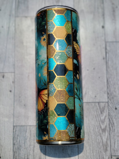 Butterfly Blues Stripes - 20oz
