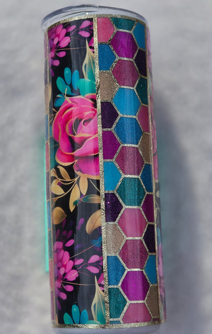 Dark Floral Honeycomb 20oz